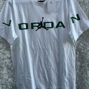 Jordan White and Green Men's T-Shirt new
